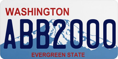 WA license plate ABB2000