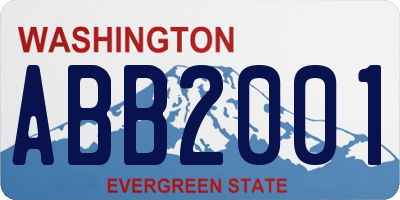 WA license plate ABB2001
