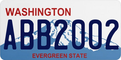 WA license plate ABB2002
