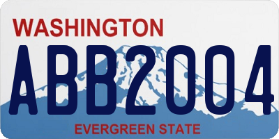 WA license plate ABB2004