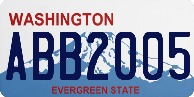WA license plate ABB2005