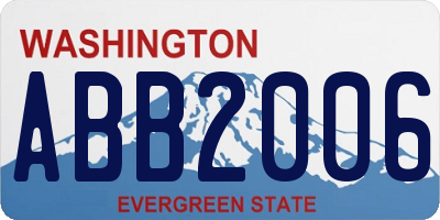 WA license plate ABB2006