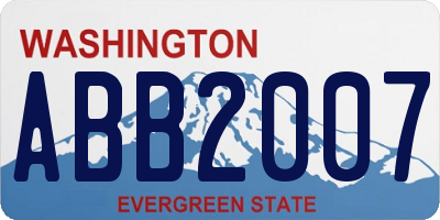 WA license plate ABB2007