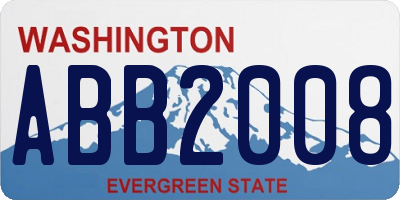 WA license plate ABB2008