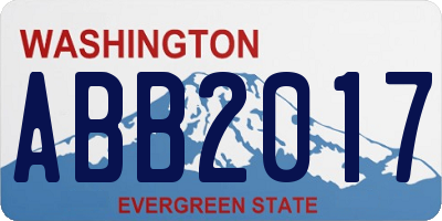 WA license plate ABB2017