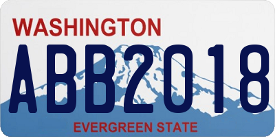 WA license plate ABB2018