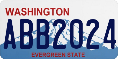 WA license plate ABB2024