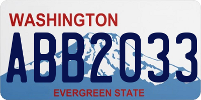 WA license plate ABB2033