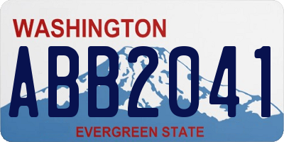 WA license plate ABB2041