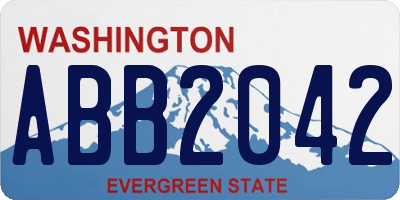 WA license plate ABB2042