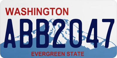 WA license plate ABB2047