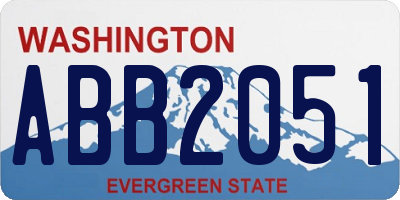 WA license plate ABB2051