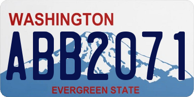 WA license plate ABB2071