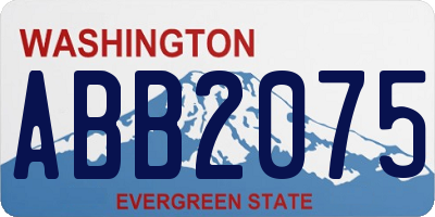 WA license plate ABB2075