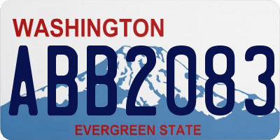 WA license plate ABB2083