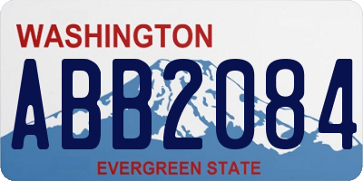 WA license plate ABB2084