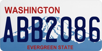 WA license plate ABB2086