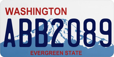 WA license plate ABB2089
