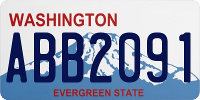 WA license plate ABB2091