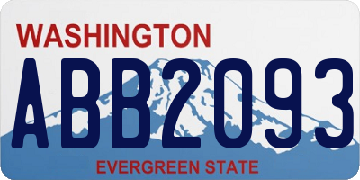 WA license plate ABB2093