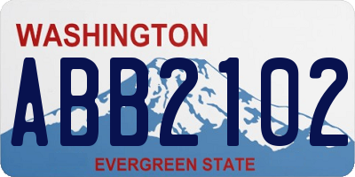 WA license plate ABB2102