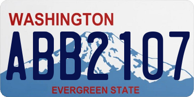 WA license plate ABB2107