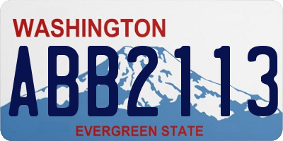 WA license plate ABB2113