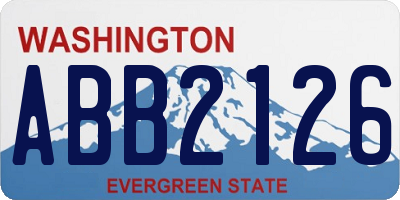 WA license plate ABB2126