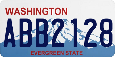 WA license plate ABB2128