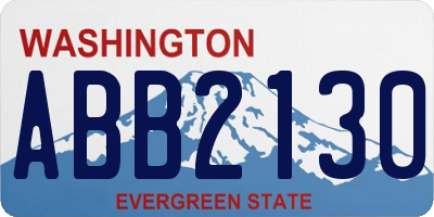 WA license plate ABB2130