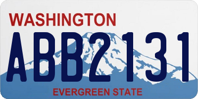 WA license plate ABB2131