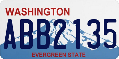 WA license plate ABB2135