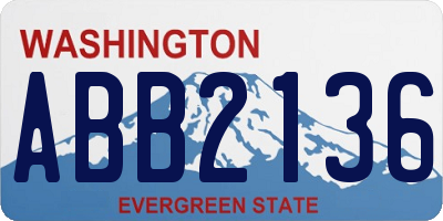 WA license plate ABB2136