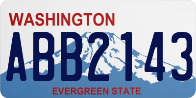 WA license plate ABB2143