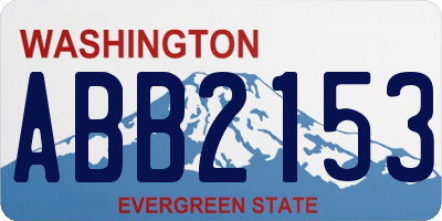 WA license plate ABB2153