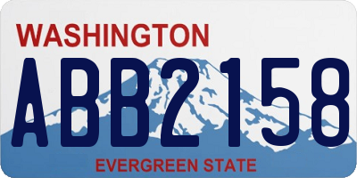 WA license plate ABB2158