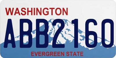 WA license plate ABB2160