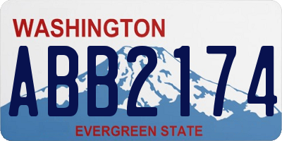 WA license plate ABB2174