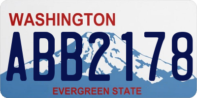 WA license plate ABB2178