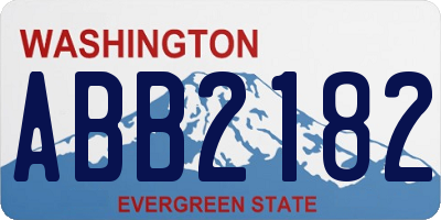 WA license plate ABB2182