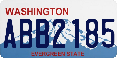 WA license plate ABB2185