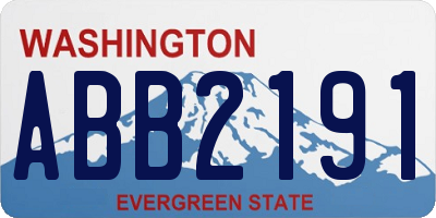 WA license plate ABB2191