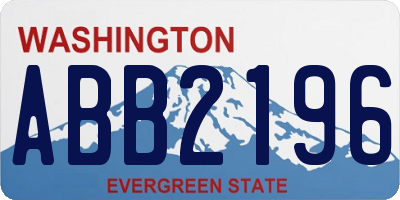 WA license plate ABB2196