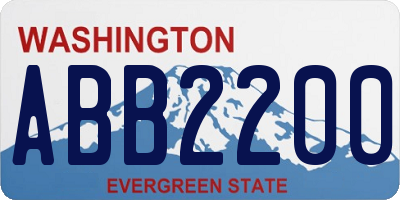 WA license plate ABB2200