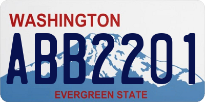 WA license plate ABB2201