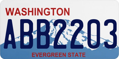 WA license plate ABB2203