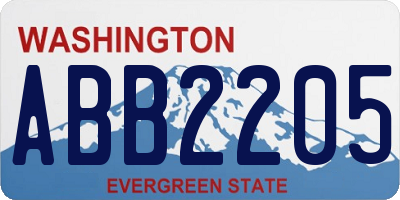 WA license plate ABB2205