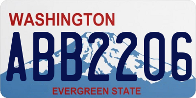 WA license plate ABB2206