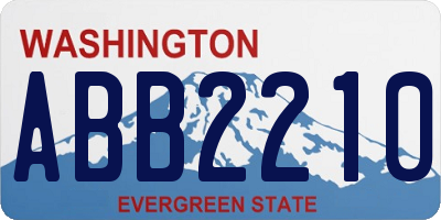WA license plate ABB2210