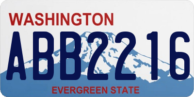 WA license plate ABB2216